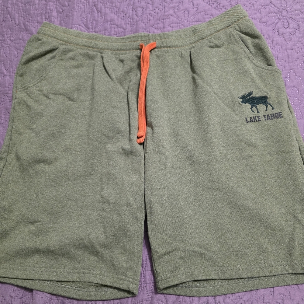Hatley Olive Green Men’s Shorts with Orange Drawstring
